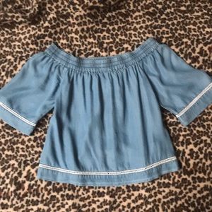 Denim Off Shoulder Top